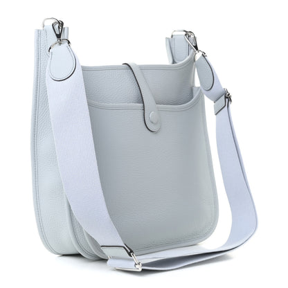 Hermes Taurillon Clemence Evelyne III PM Bleu Pale 2 of 11