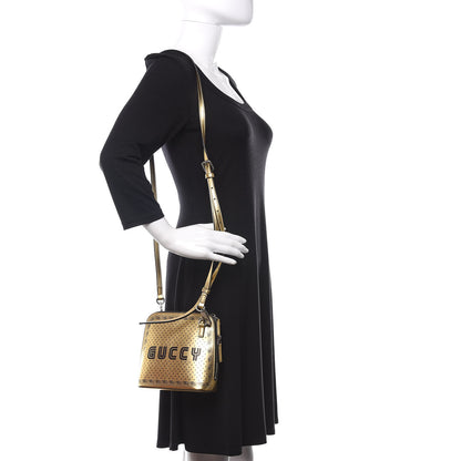 Gucci X SEGA Calfskin GUCCY Stars Mini Dome Shoulder Bag Gold 2 of 11