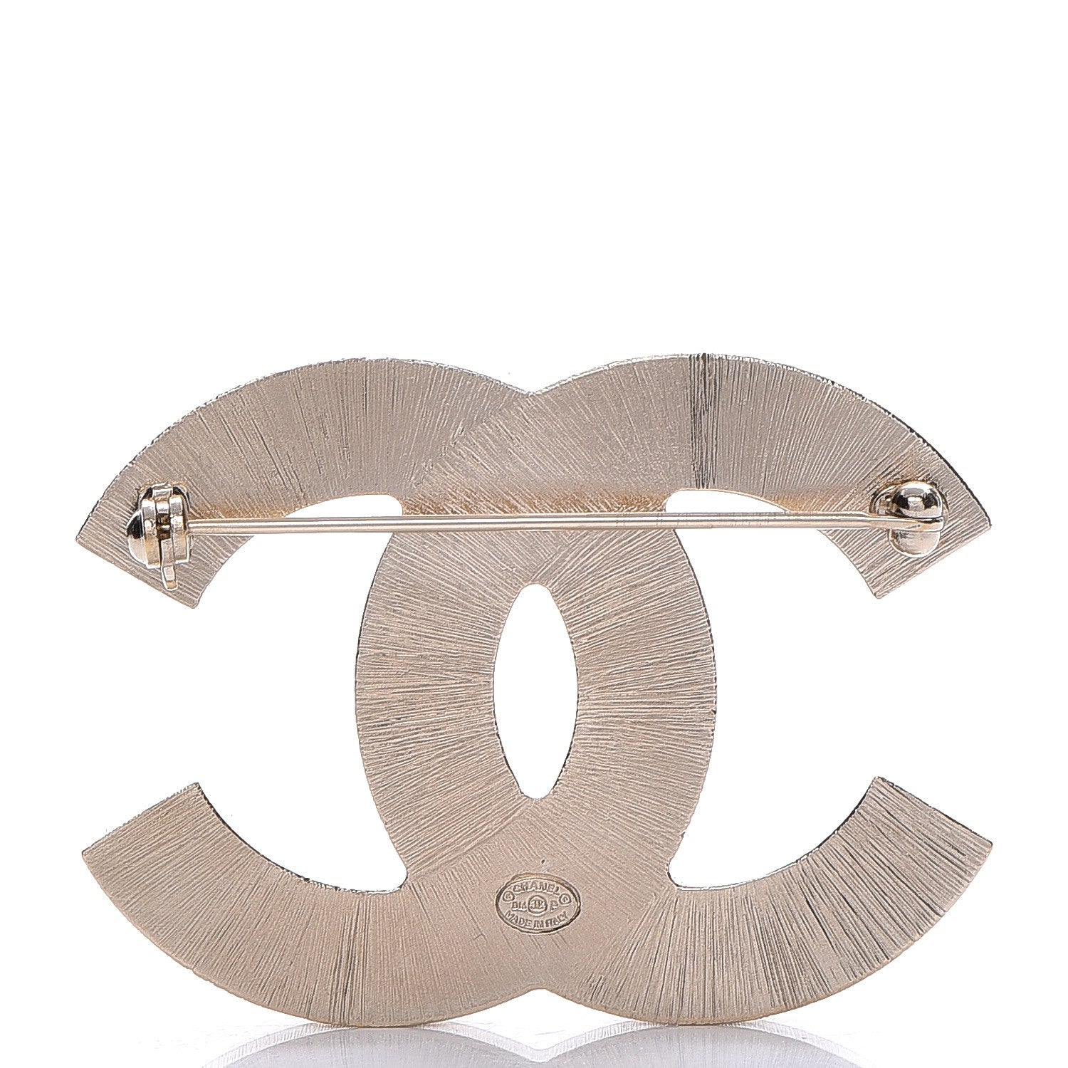 Chanel Pearl Enamel CC Brooch Black Gold 3 of 5