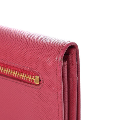 Prada Saffiano Bow Continental Wallet Peonia 11 of 15
