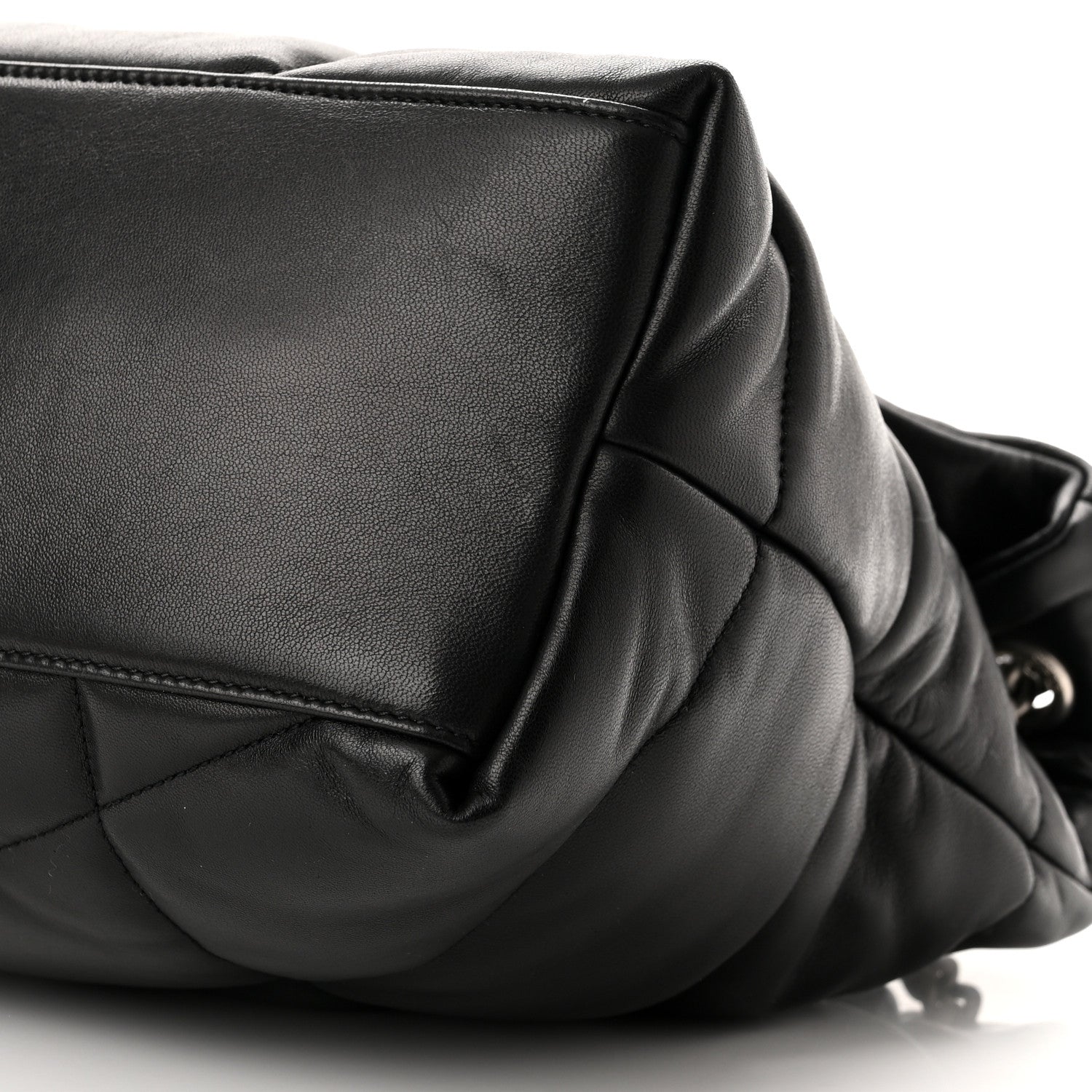 Saint Laurent Lambskin Quilted Medium Loulou Puffer Monogram Chain Satchel Black 10 of 11