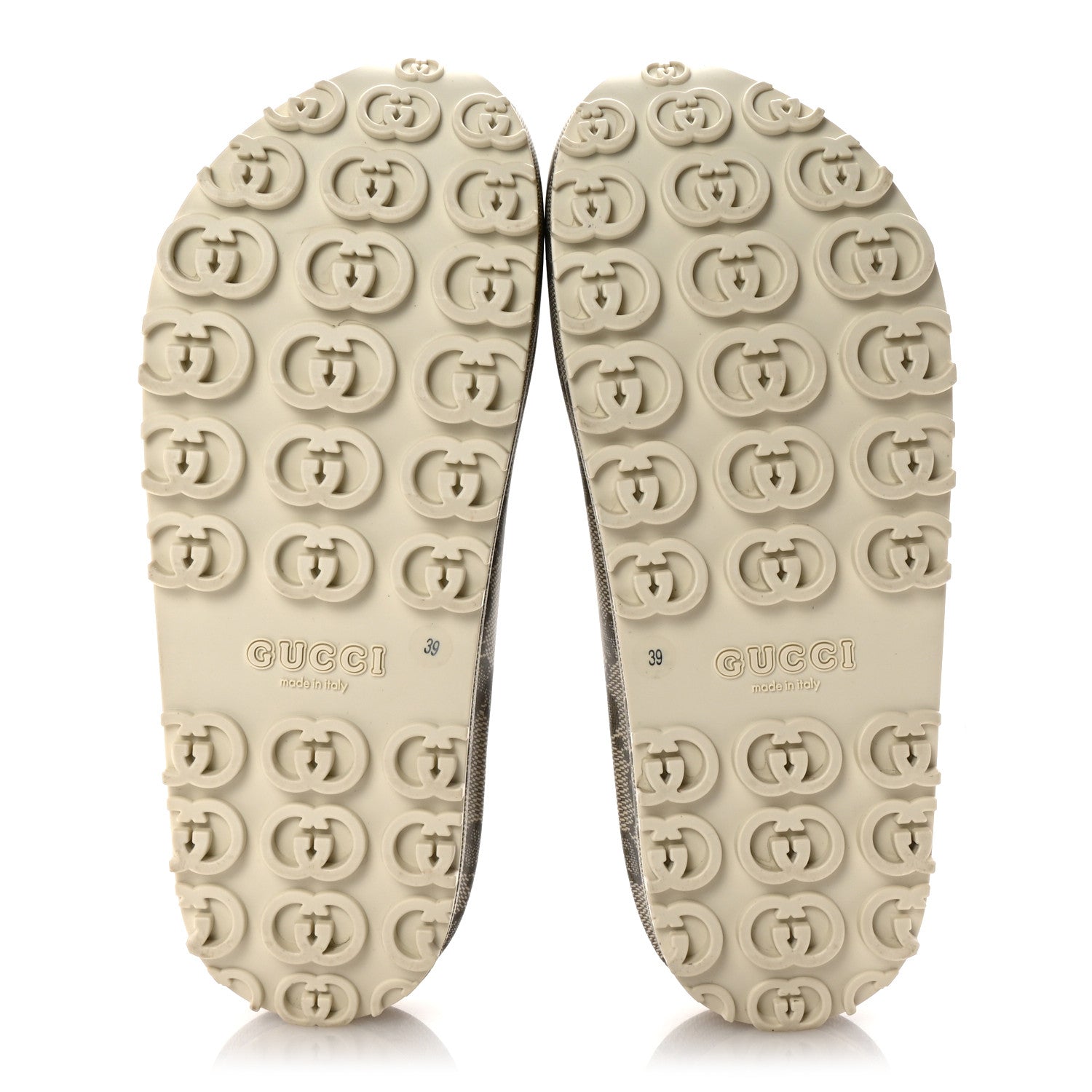Gucci Cubic Rubber GG Monogram Womens Interlocking G Platform 42mm Slide Sandals 39 Beige Ebony 6 of 9