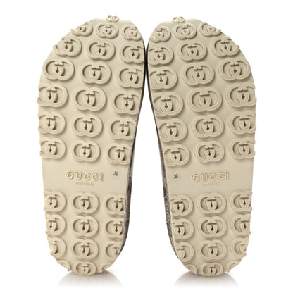 Gucci Cubic Rubber GG Monogram Womens Interlocking G Platform 42mm Slide Sandals 39 Beige Ebony 6 of 9