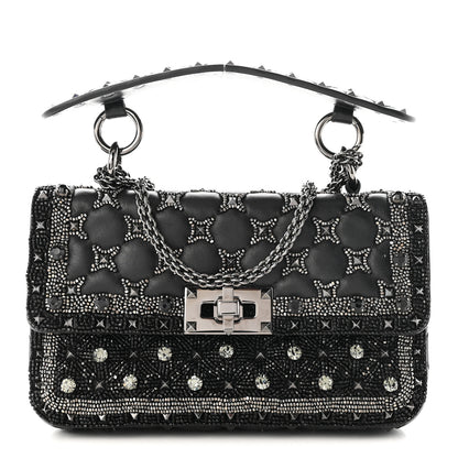 Valentino Garavani Beaded Small Rockstud Spike It Shoulder Bag Black 1 of 9