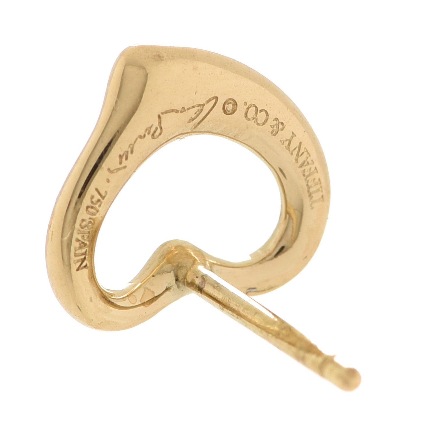 18K Yellow Gold 11mm Elsa Peretti Open Heart Earrings
