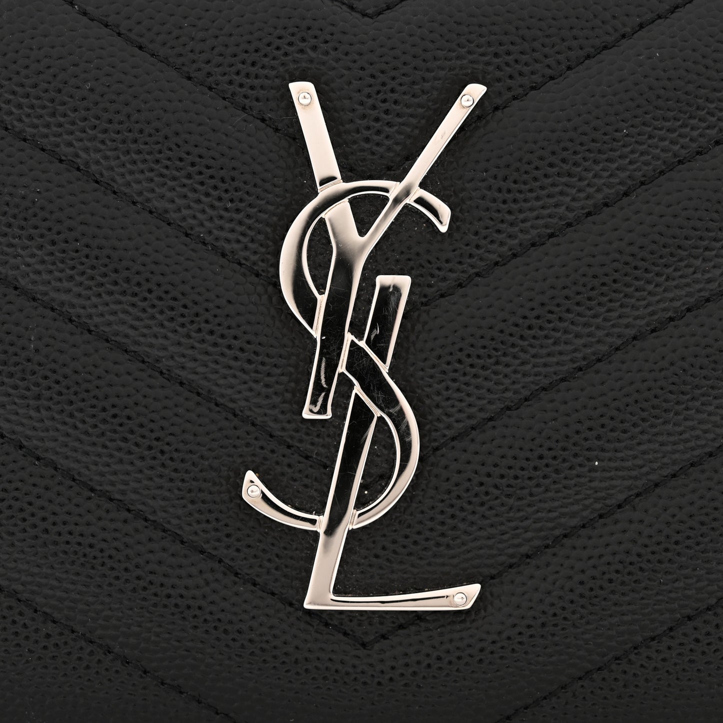 Grain De Poudre Matelasse Chevron Monogram Zip Around Wallet Black