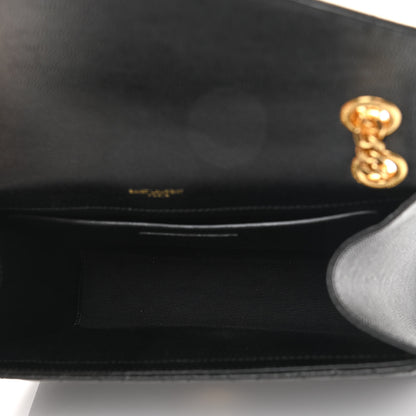 Saint Laurent Grain De Poudre Textured Mixed Matelasse Triquilt Medium Monogram Satchel Black 5 of 11