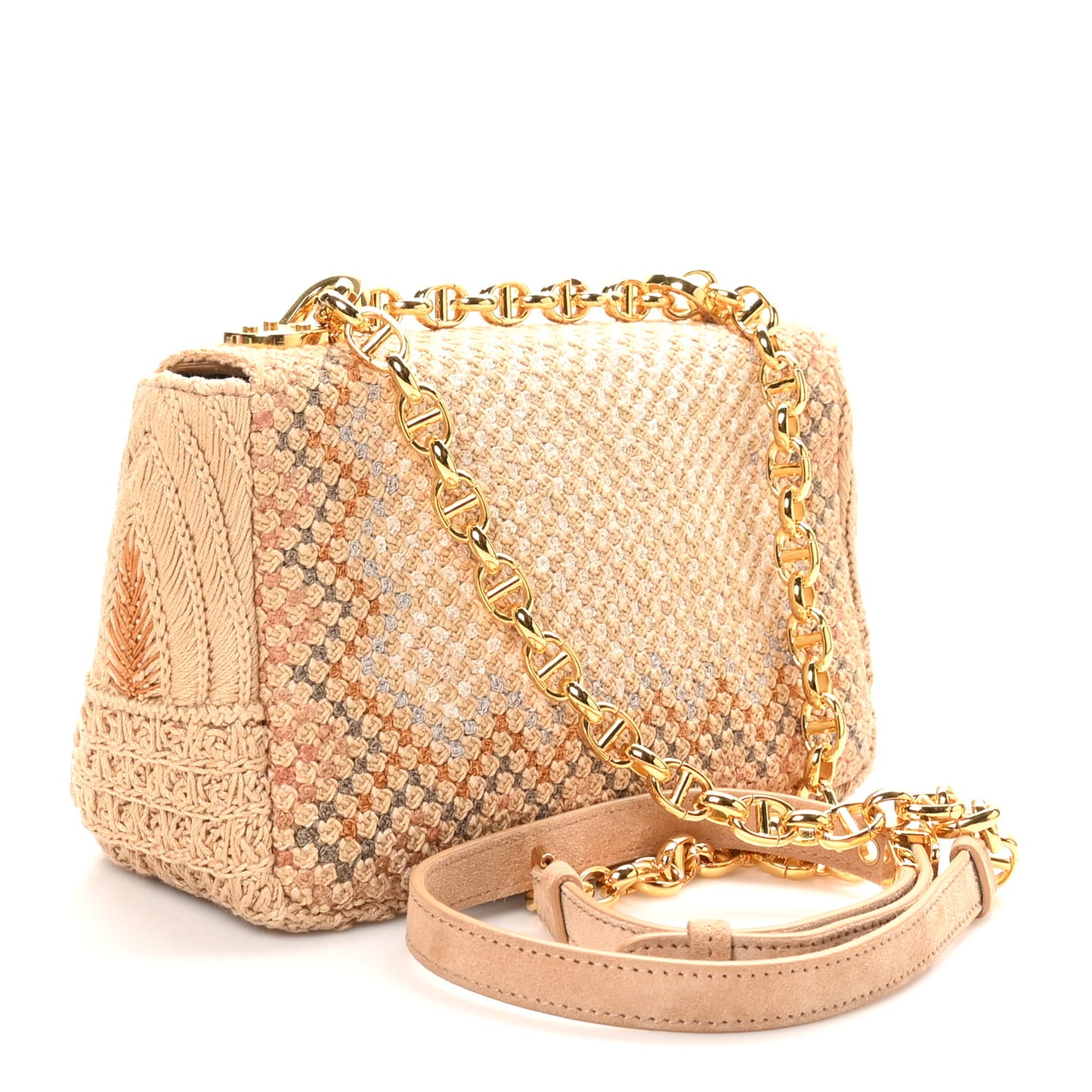 Cotton Knit Small Caro Bag Beige