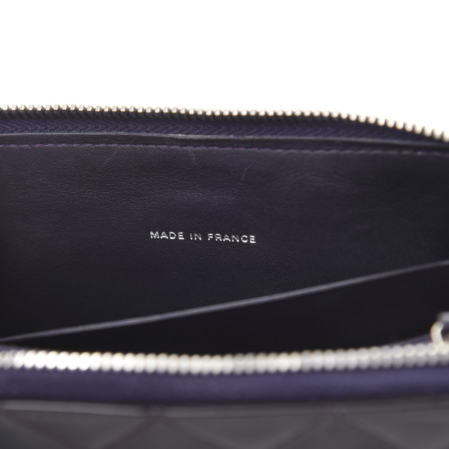 Chanel Patent Quilted Small Zip Around Wallet Dark Purple 8 of 13