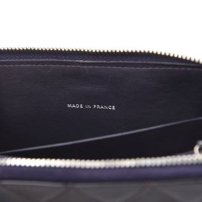 Chanel Patent Quilted Small Zip Around Wallet Dark Purple 8 of 13