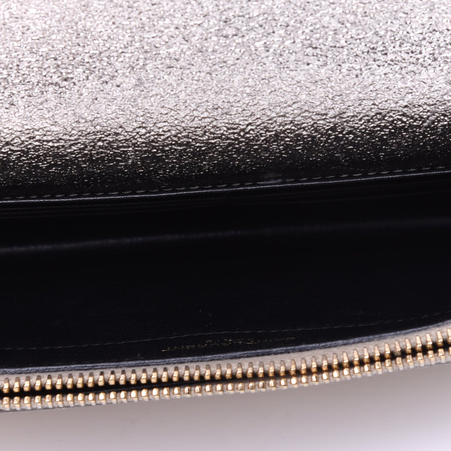 Metallic Calfskin Kate Monogram Tassel Chain Wallet Gold
