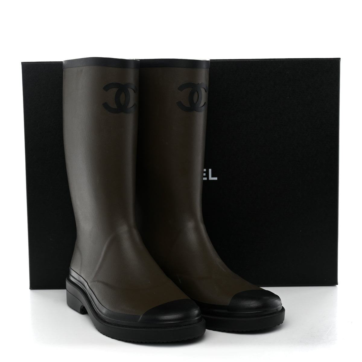 Caoutchouk CC High Boots 40 Khaki Black