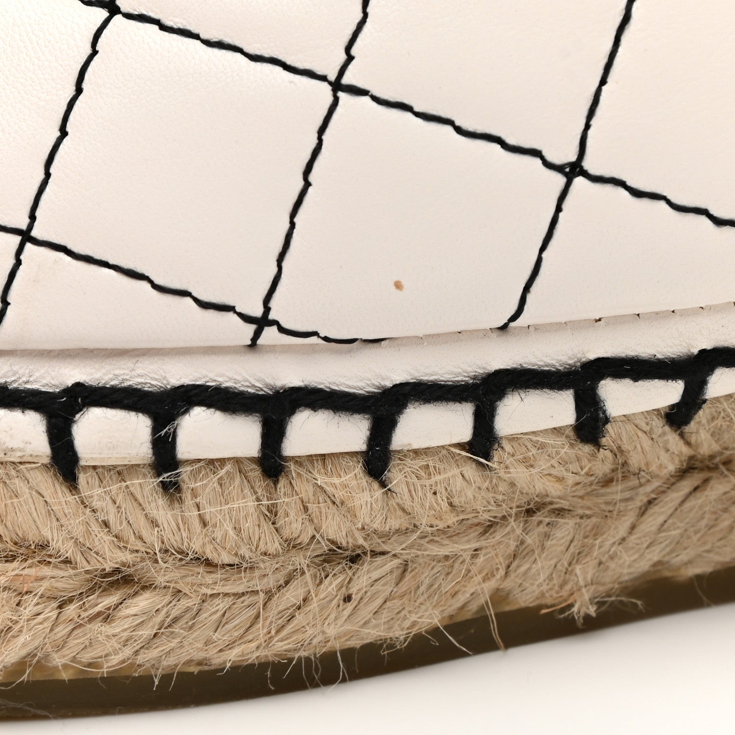 Chanel Lambskin Stitched CC Espadrilles 37 White Black 13 of 14