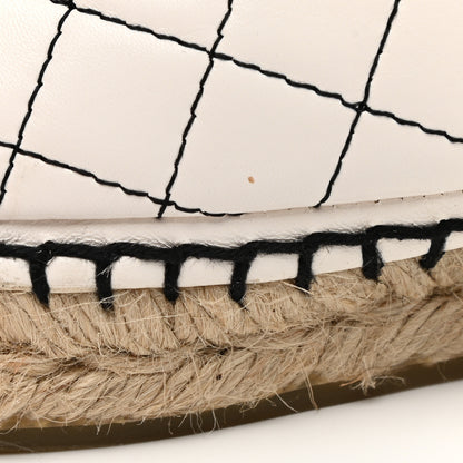 Chanel Lambskin Stitched CC Espadrilles 37 White Black 13 of 14