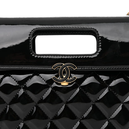 Chanel Patent Quilted Graphic Catch Flap Black 8 of 11