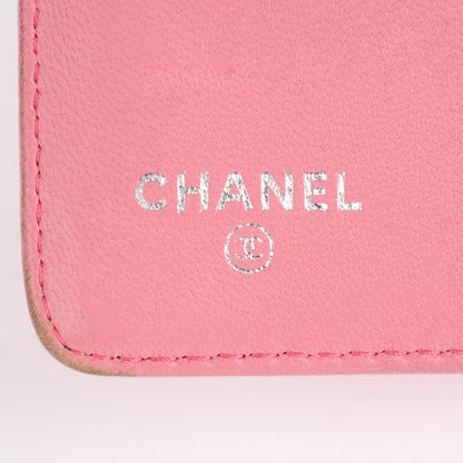 Chanel Lambskin Camellia Embossed Zipped Pocket Wallet Pink 14 of 17