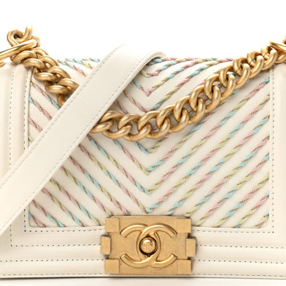 Chanel Calfskin Embroidered Small Boy Flap Ivory 8 of 12