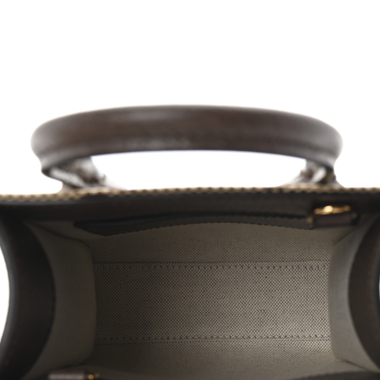 Gucci Monogram Jumbo GG Textured Dollar Calfskin Web Mini Vertical Tote Camel Ebony New Acero 5 of 9