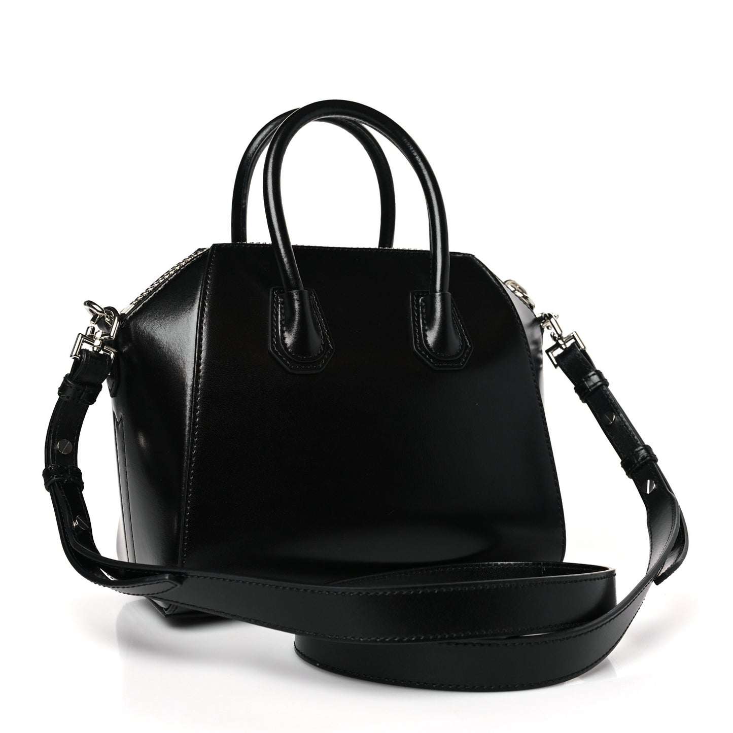 Shiny Lord Calfskin Mini Antigona Black