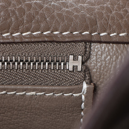 Hermes Taurillon Clemence Shoulder Kelly 40 Etoupe 12 of 38