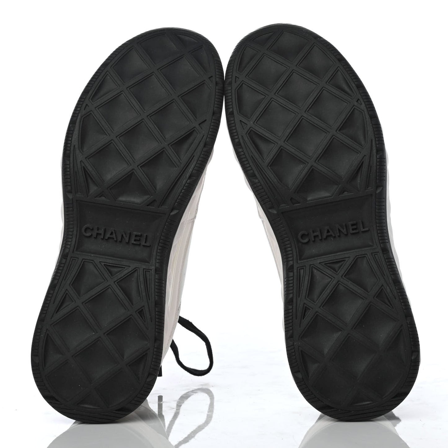 Velvet Calfskin Mixed Fibers CC Sneakers 38 Ivory Black