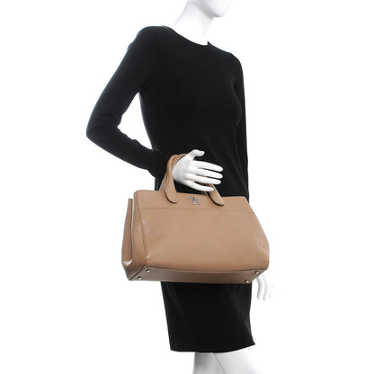 Chanel Caviar Medium Cerf Executive Shopper Tote Beige 3 of 8