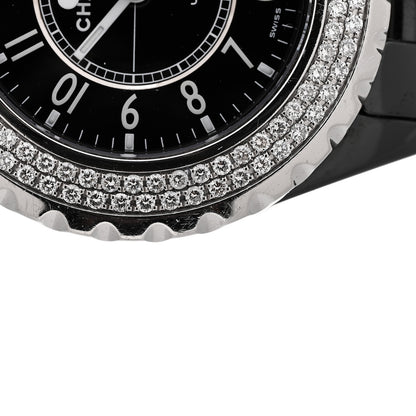 Chanel Stainless Steel Ceramic Diamond Pave Bezel 33mm J12 Quartz Watch Black 5 of 5