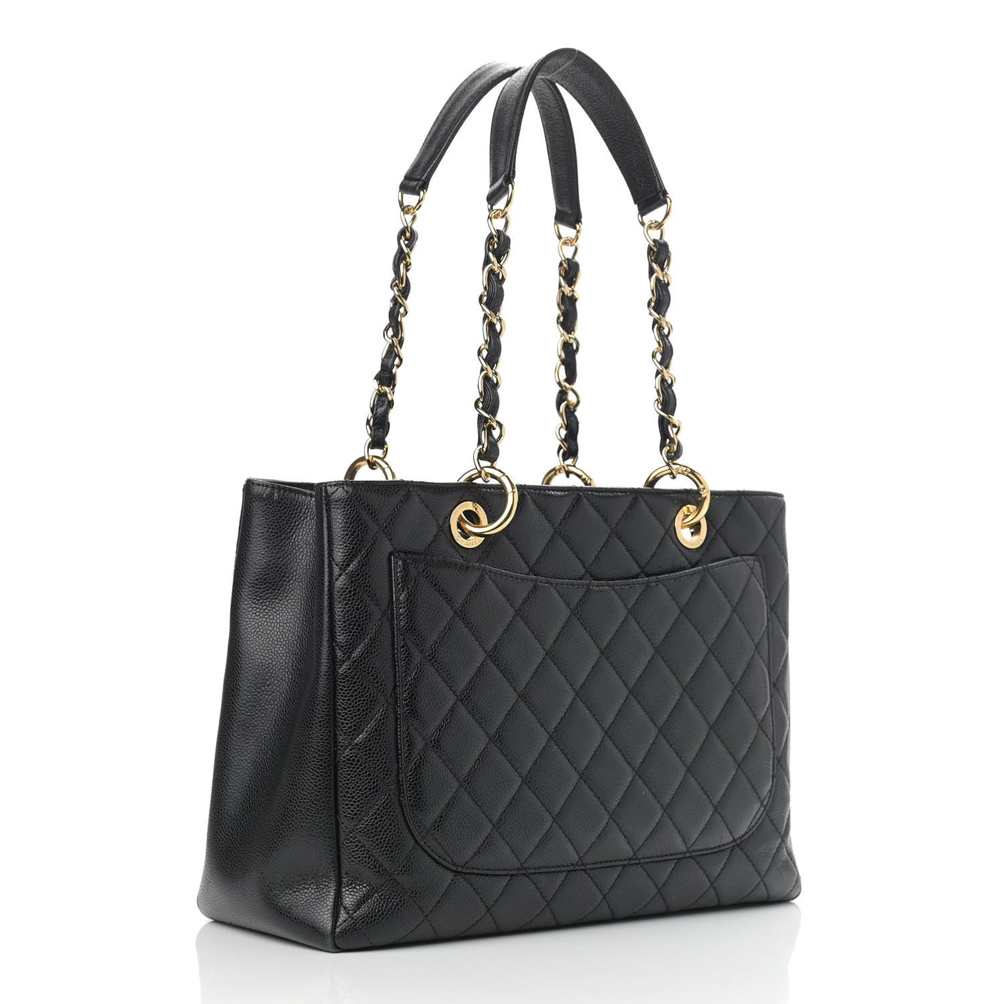 Caviar Quilted Grand Shopping Tote GST Black