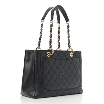 Chanel Caviar Quilted Grand Shopping Tote GST Black 3 of 12