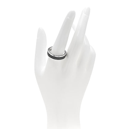 David Yurman Sterling Silver Black Diamond Streamline Two-Row Band Ring 62 10 2 of 5