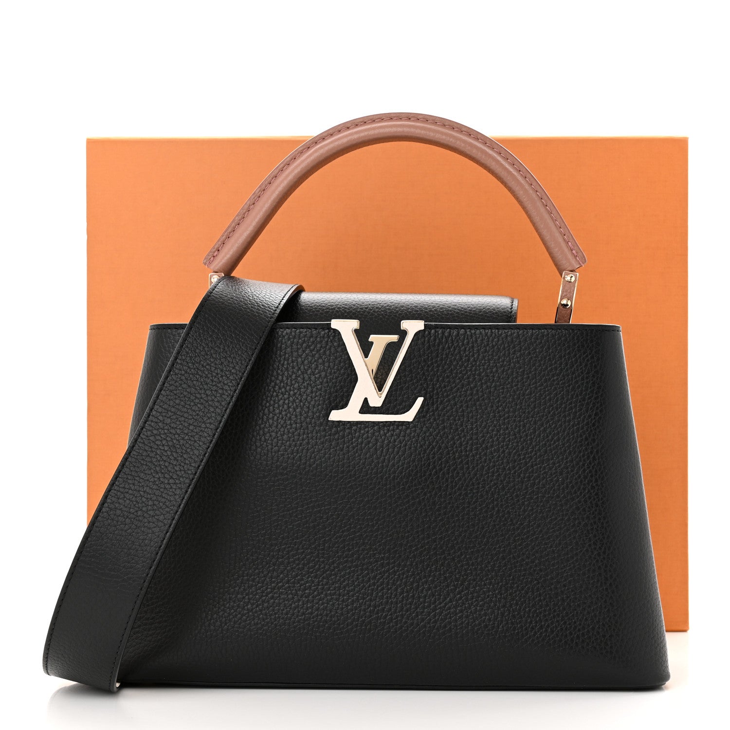 Louis Vuitton Taurillon Capucines PM Black Cream Pink 11 of 11