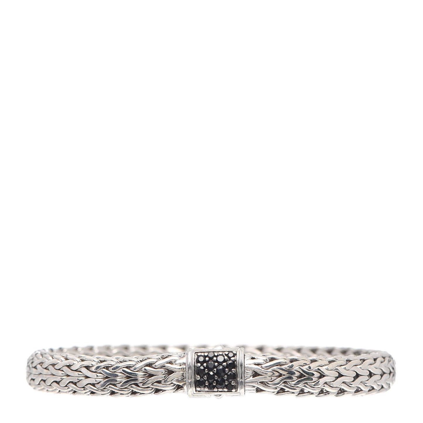 Sterling Silver Black Sapphire 9mm Classic Chain Bracelet