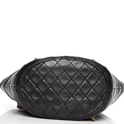 Chanel Lambskin Quilted Shopper Tote Black 8 of 9