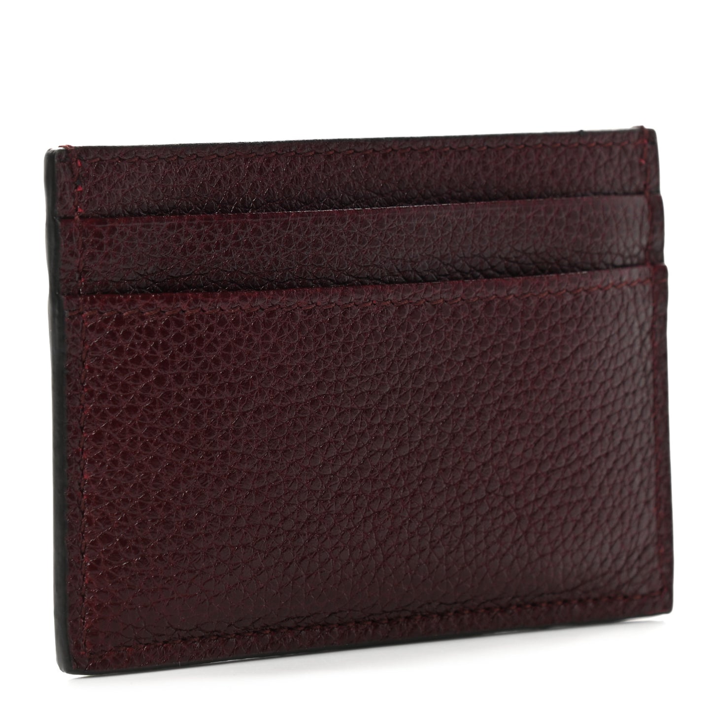 Grainy Calfskin Zumi Card Holder Vintage Bordeaux