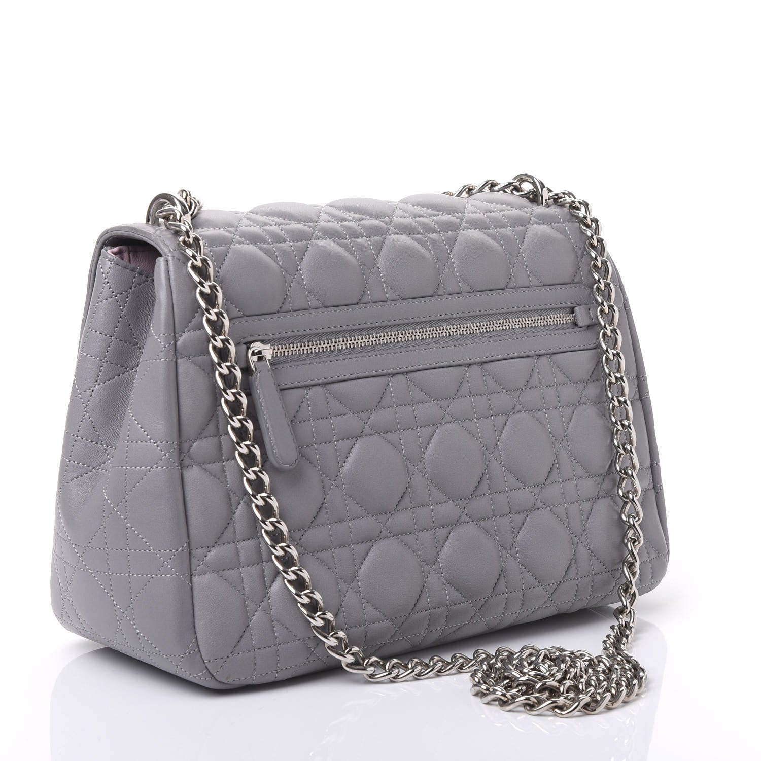 Christian Dior Lambskin Cannage Large Miss Dior Flap Grey 2 of 8
