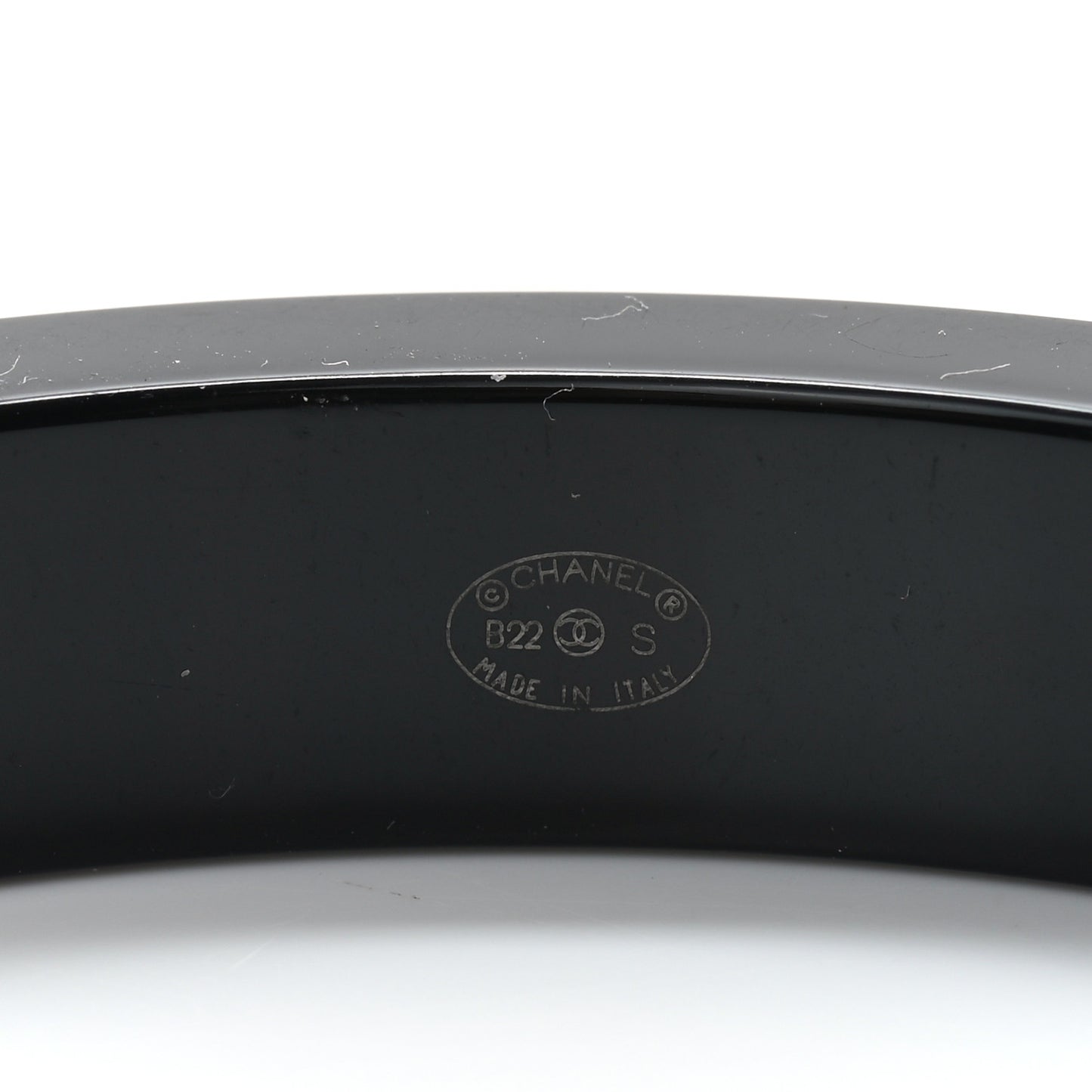 Resin Logo Bangle Bracelet White Black
