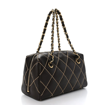 Chanel Calfskin Wild Stitch Chain Bag Brown 3 of 9