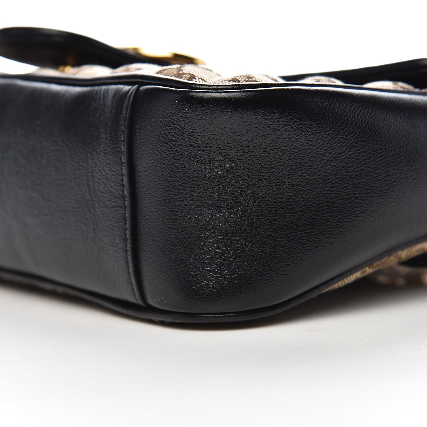 Monogram Matelasse Diagonal Small GG Marmont Shoulder Bag Beige Black