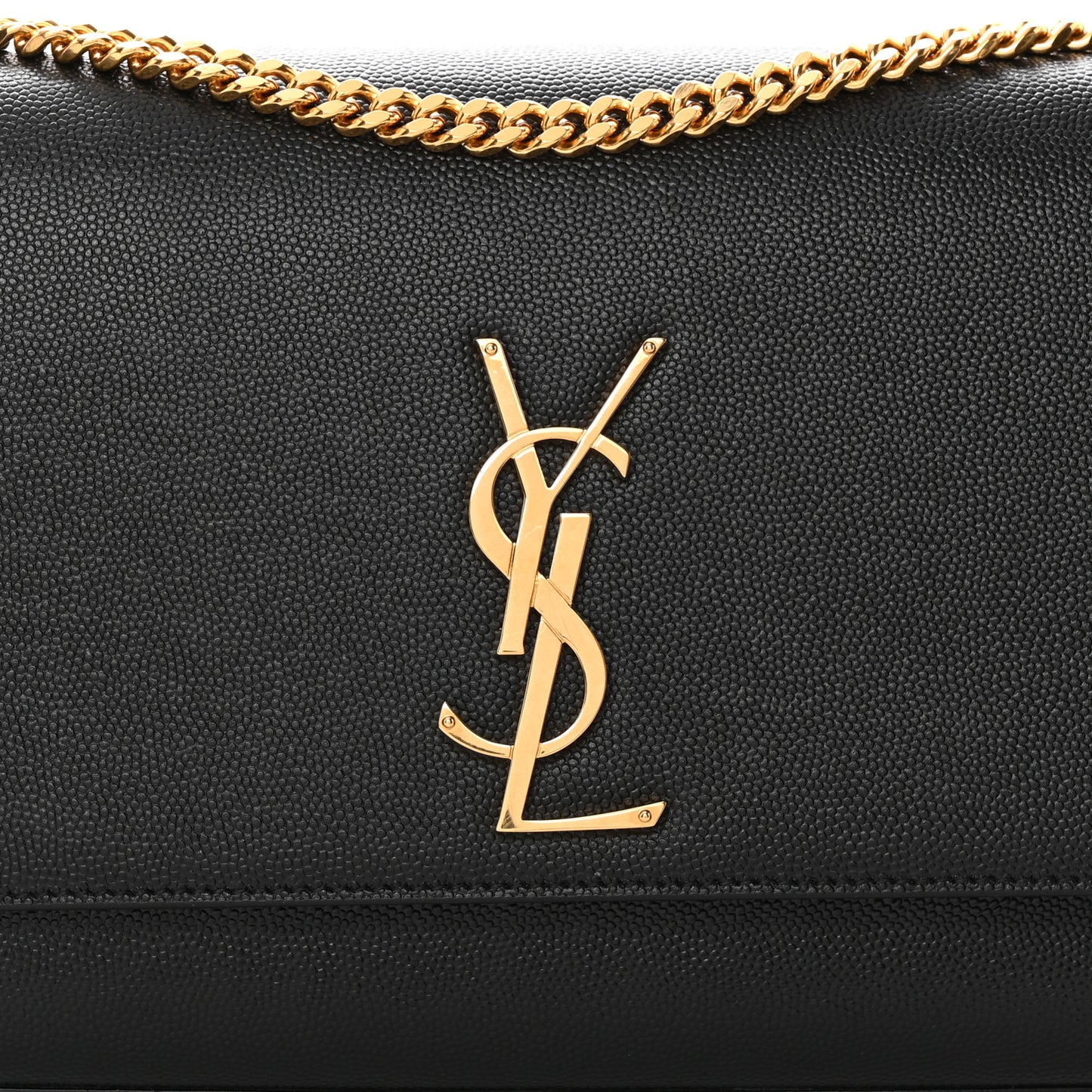 SAINT LAURENT Grain De Poudre Medium Classic Monogram Kate Satchel Black