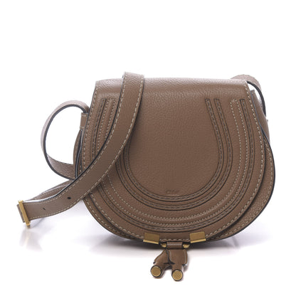 Chloe Calfskin Mini Marcie Round Crossbody Bag Nut 1 of 12