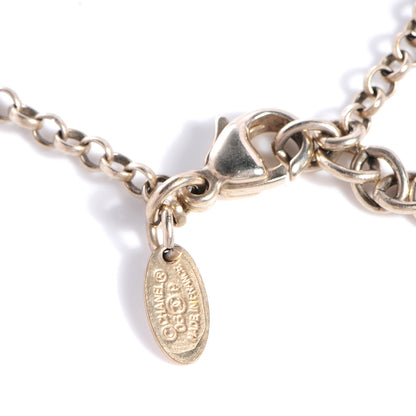 Chanel Enamel Heart CC Camellia Bow Charm Bracelet Silver 5 of 5