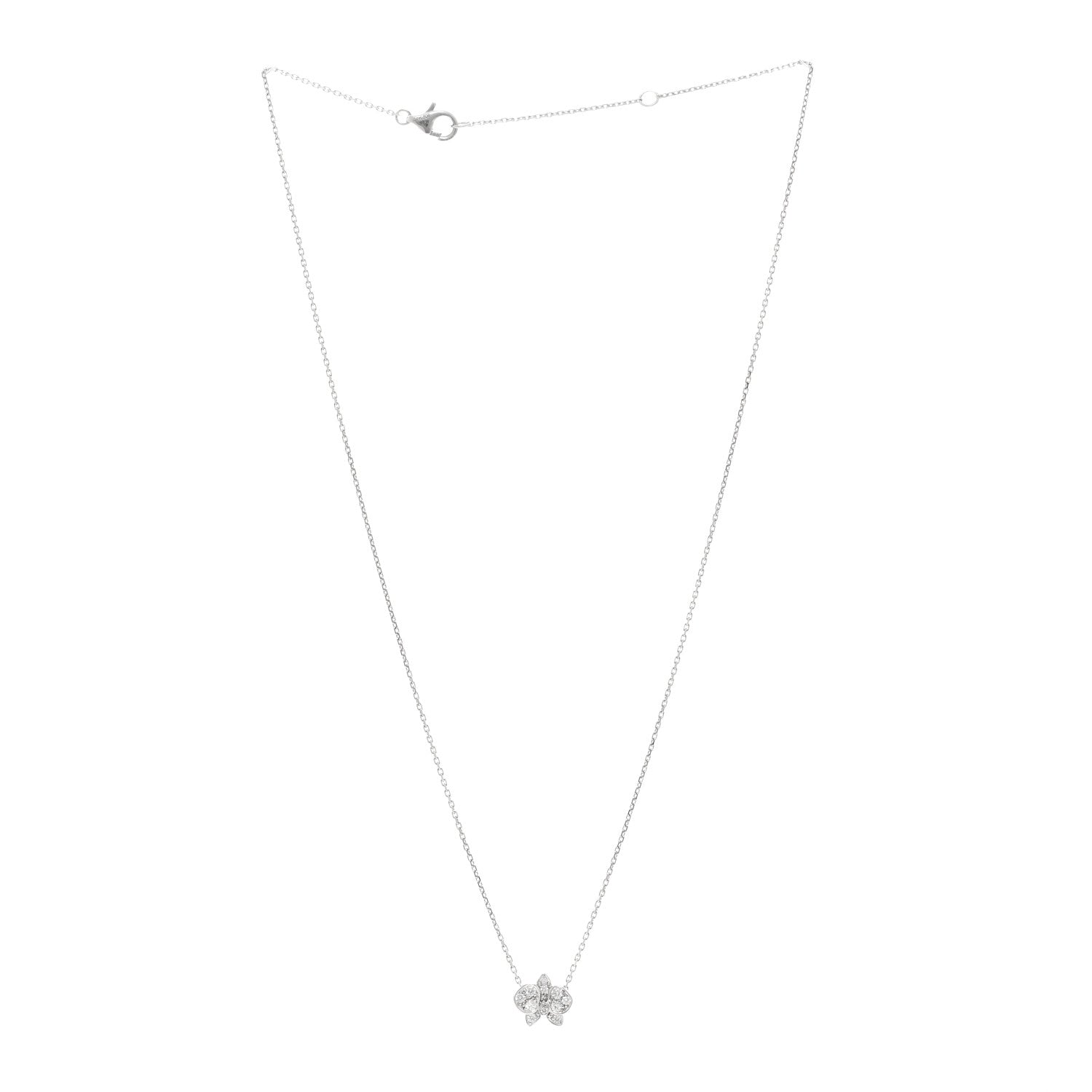 Cartier 18K White Gold Diamond Caresse D'Orchidees Par Cartier Necklace 3 of 4