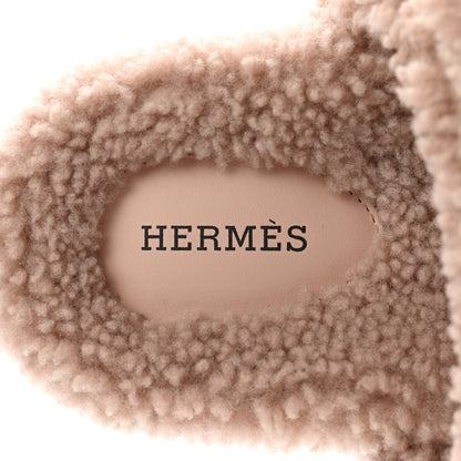 Hermes Woolskin Womens Chypre Sandals 36.5 Bois De Santal 7 of 8