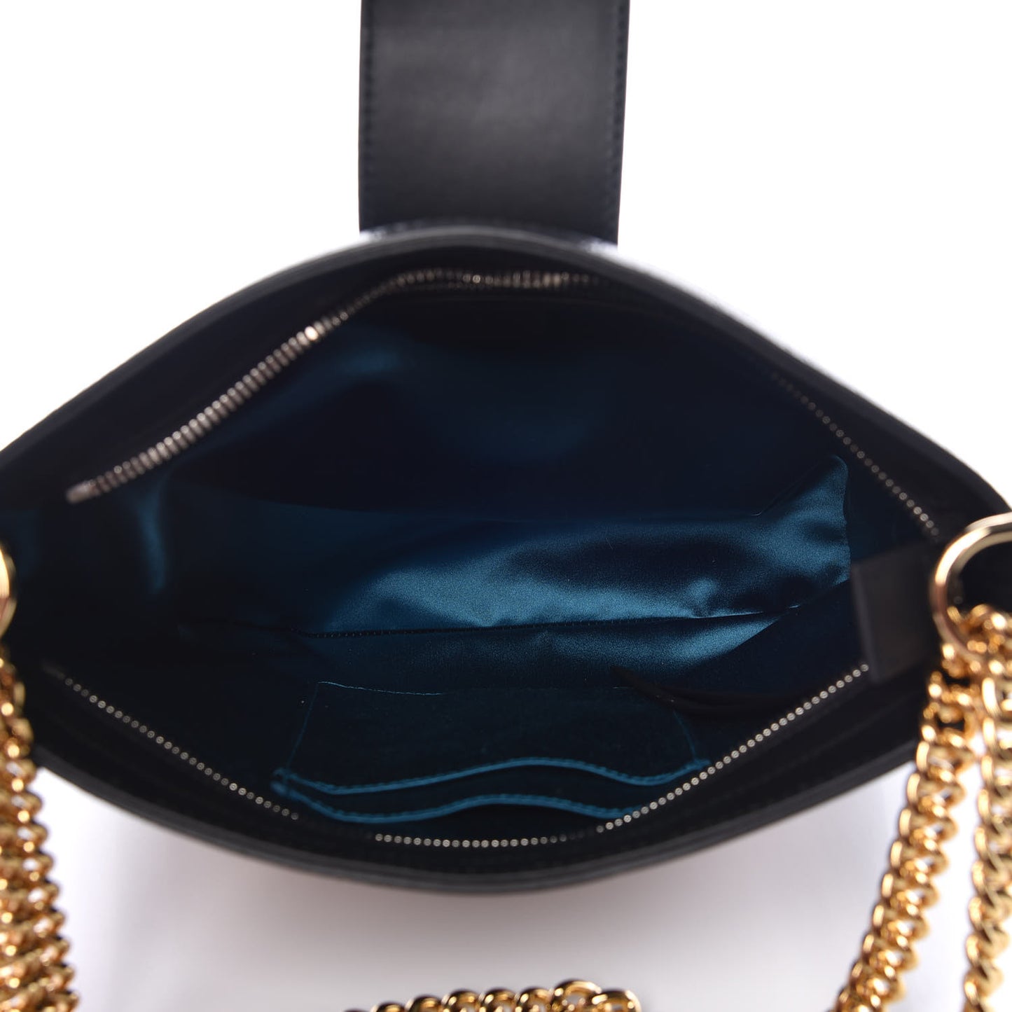 Suede Patent Dragon Embroidered Medium Dionysus Bucket Bag Dark Blue