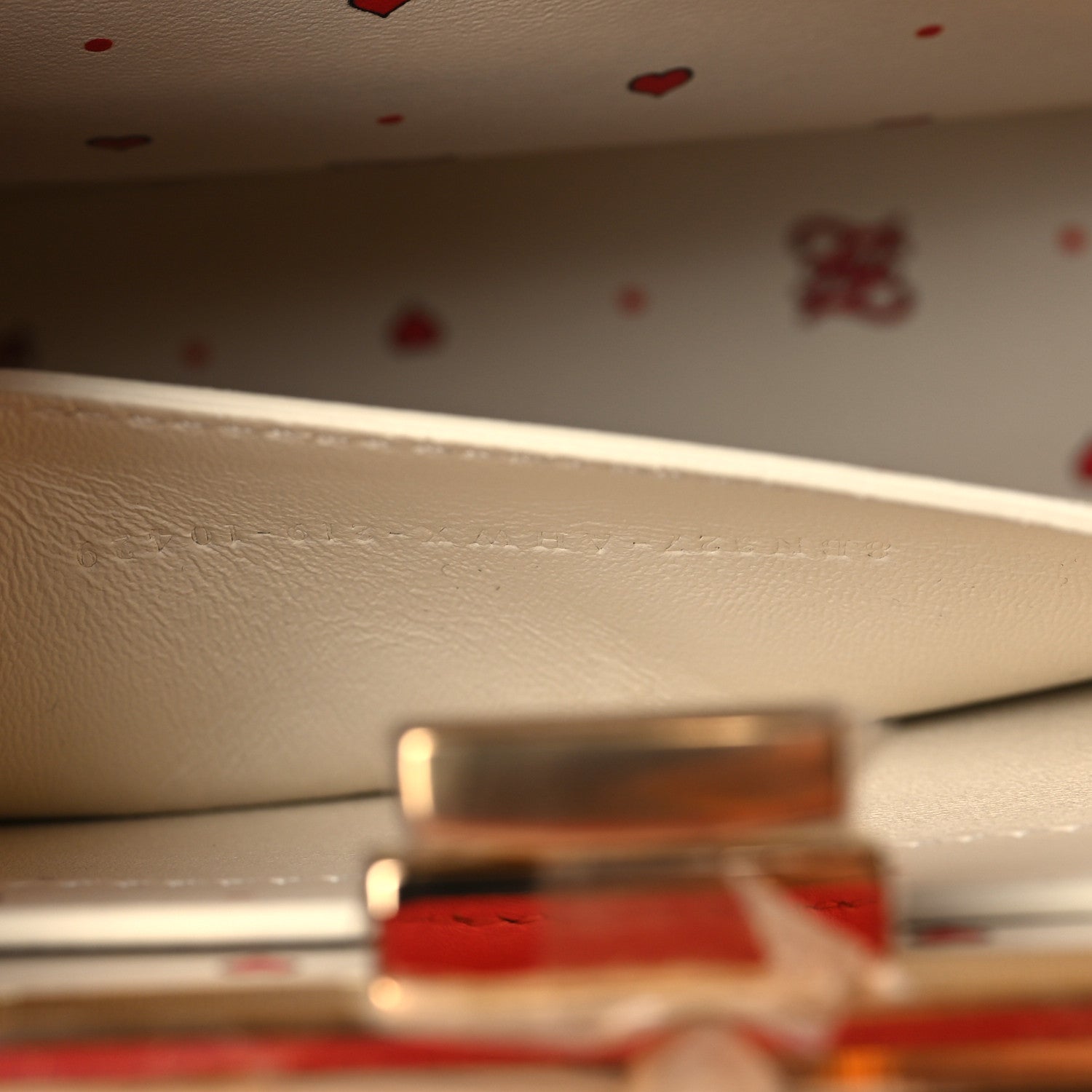 Fendi Vitello Seta Nappa Chinese Valentines Day Karligraphy Small Peekaboo I SEE U Satchel Rosso Cardinale Panna 7 of 9