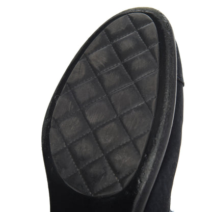 Chanel Suede Goatskin Fantasy Quilted Short Boots 37.5 Navy 11 of 20