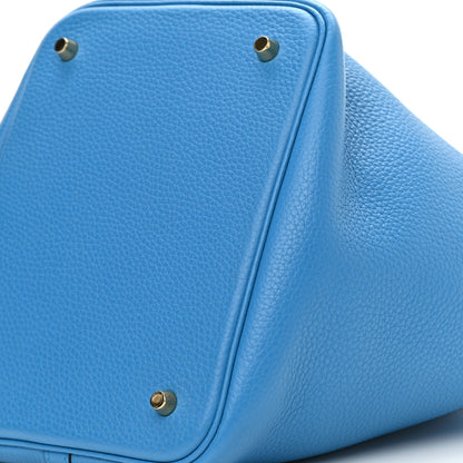 Hermes Taurillon Clemence Picotin Lock 22 MM Bleu Zanzibar 10 of 13