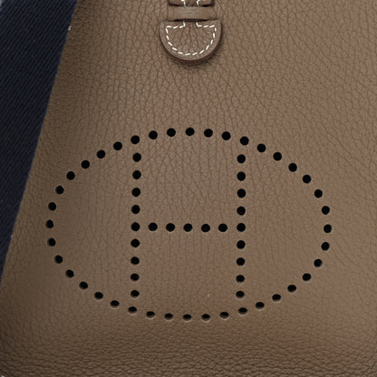 Hermes Taurillon Clemence Amazone Evelyne TPM Etoupe Bleu Indigo 8 of 11