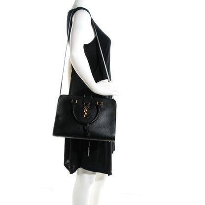 Saint Laurent Calfskin Small Monogram Cabas Black 2 of 7