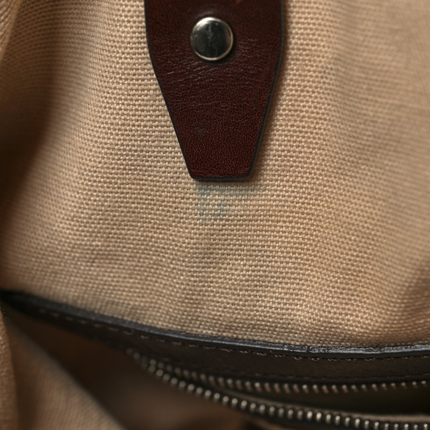 Canvas Mega Check Print Tote Beige